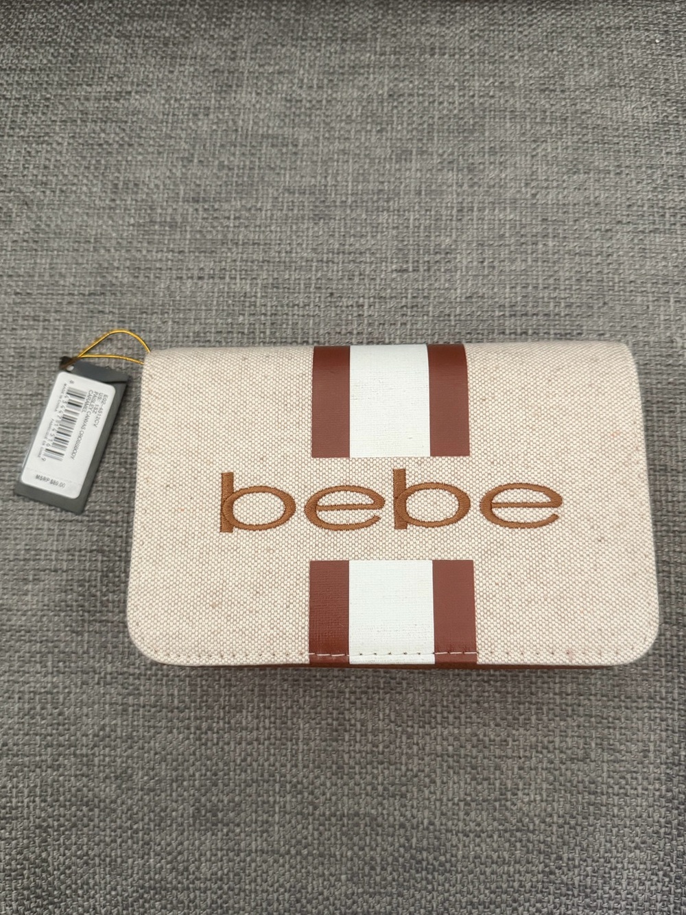 bebe Paisley Canvas Crossbody in Caramel MSRP $89 Brand new with tags